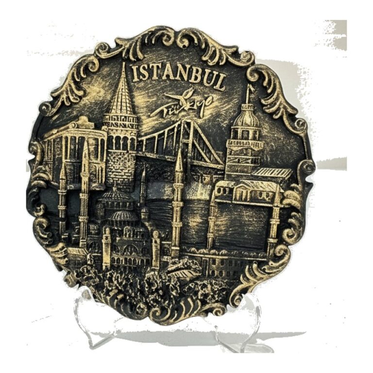 İstanbul Dekoratif Tabak – Antik Bronz – D&Y Hediyelik